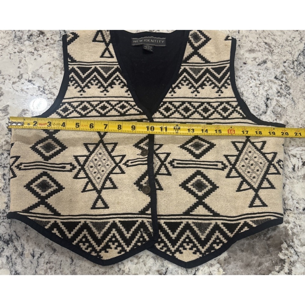 VTG New Identity Southwestern Tapestry Embroidered Vest‎ Sz P/L Gypsy Boho Aztec - Picture 6 of 9